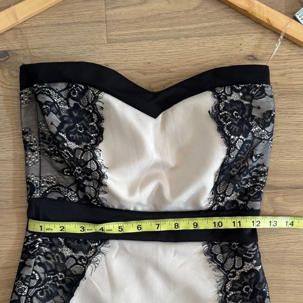 Ardene Strapless Black and Cream Dress - Picture 5 of 7